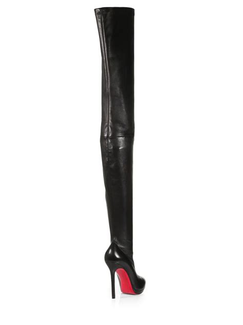 replica louboutin thigh high boots|christian louboutin studded heel boots.